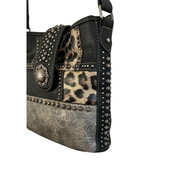 Studded Leopard Print Women's Bag - Picture 5 of 12